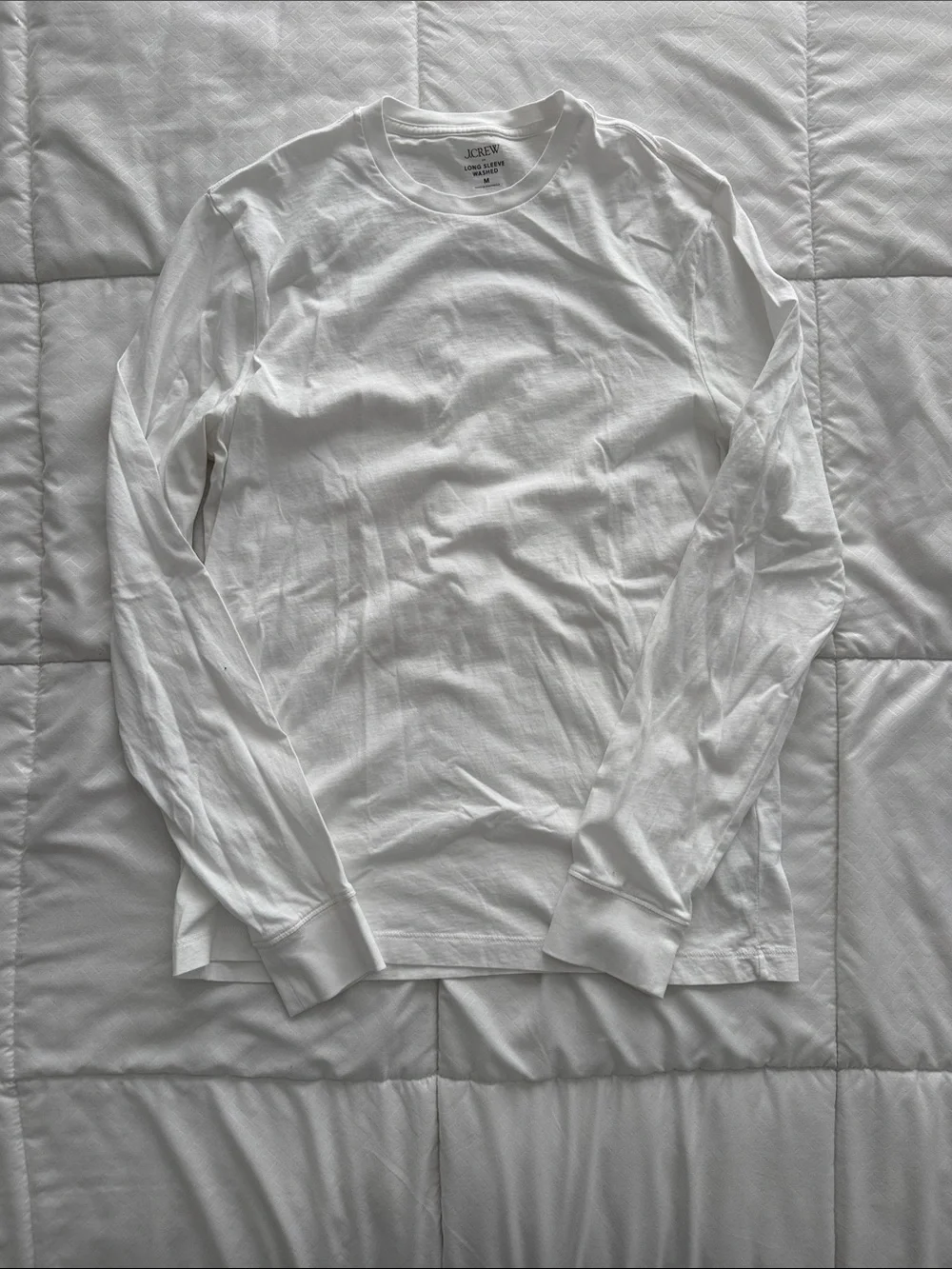 J. Crew White Men’s Long Sleeve Crewneck Tee